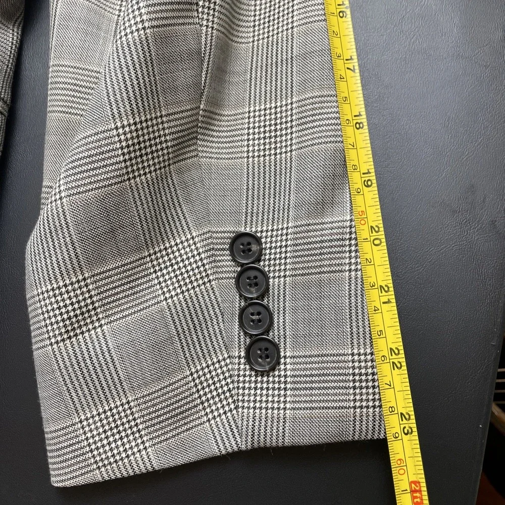 Hugo Boss Lanificio Tesse Biella 40S Wool Glen Plaid Houndstooth Pasini 2 Blazer